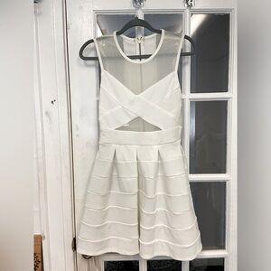 White/Cream sheer party dress
